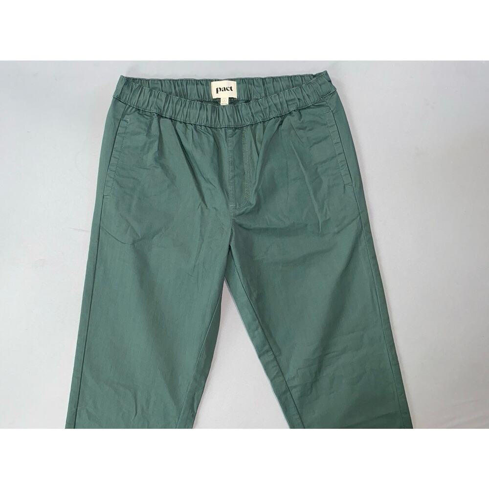 Pact Men's Pull On Elastic Waist Organic Cotton Pants. Green, Men's L. NEW!